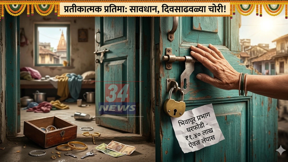 Chandrapur Crime । चंद्रपुरात दिवसाढवळ्या धाडसी चोरी! कुलूप तोडून १ लाख ४० हजारांचा ऐवज लंपास; परिसरात भीतीचे वातावरण