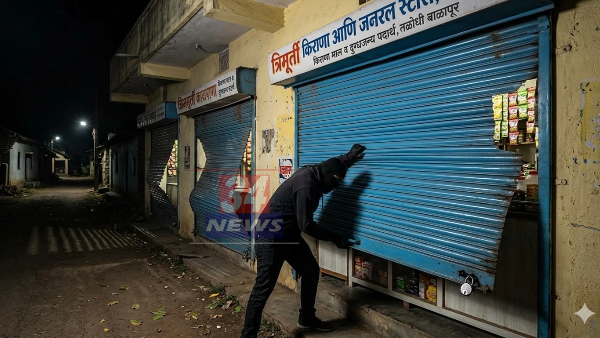 Talodhi Crime । एकाच रात्री ३ दुकानांवर डल्ला; ४५ हजार लंपास! किराणा दुकानदाराच्या कष्टाच्या पैशावर डल्ला