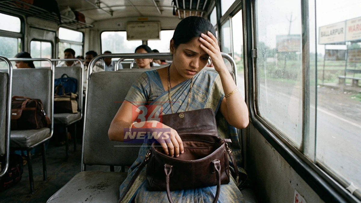 Ballarpur Gold Theft । बल्लारपूर-वरोरा बस प्रवासात महिलेचे १ लाखांचे दागिने लंपास