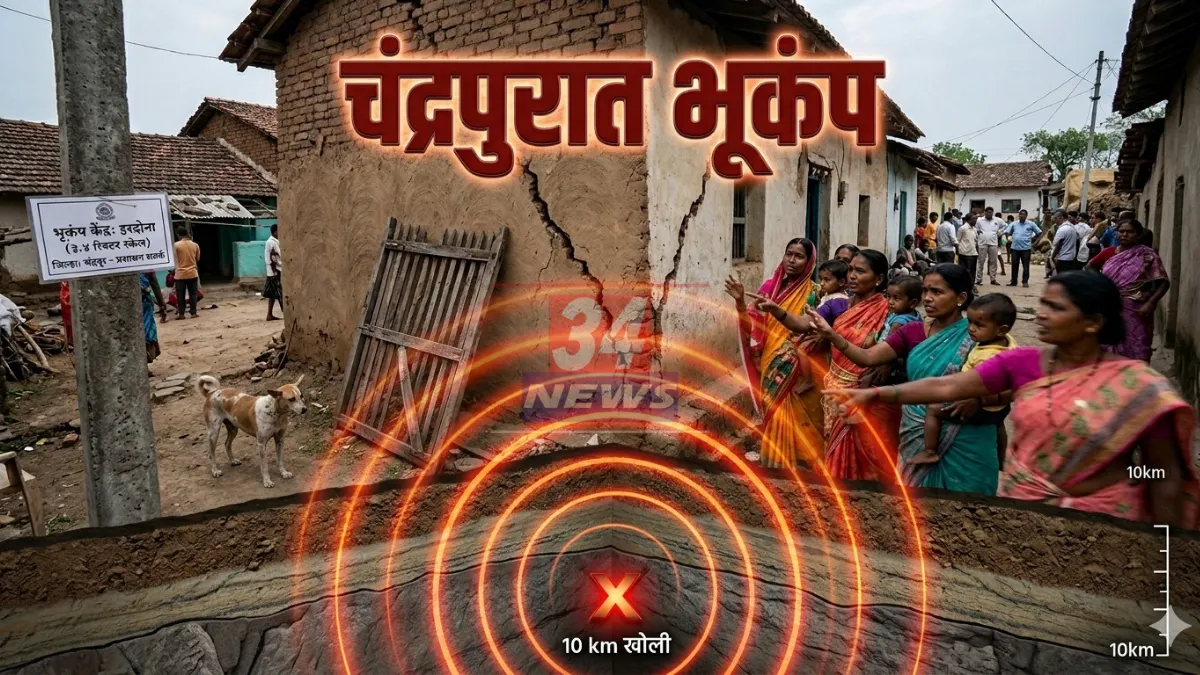 Earthquake in Chandrapur । चंद्रपूर हादरलं! शनिवारी सायंकाळी अचानक बसला भूकंपाचा धक्का