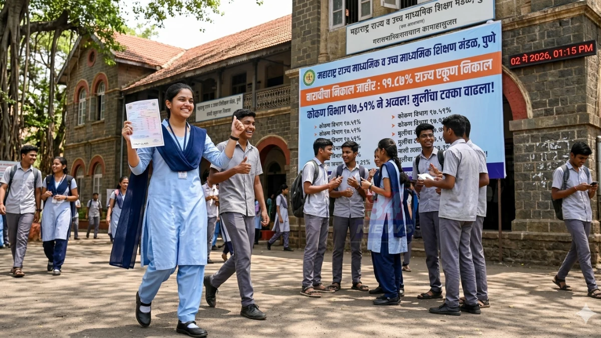 महाराष्ट्र बोर्ड बारावी HSC निकाल 2026 जाहीर 91.87 टक्के, कोकण विभाग 97.51 टक्के अव्वल, मुली 94.73 टक्के उत्तीर्ण 2 मे 2026