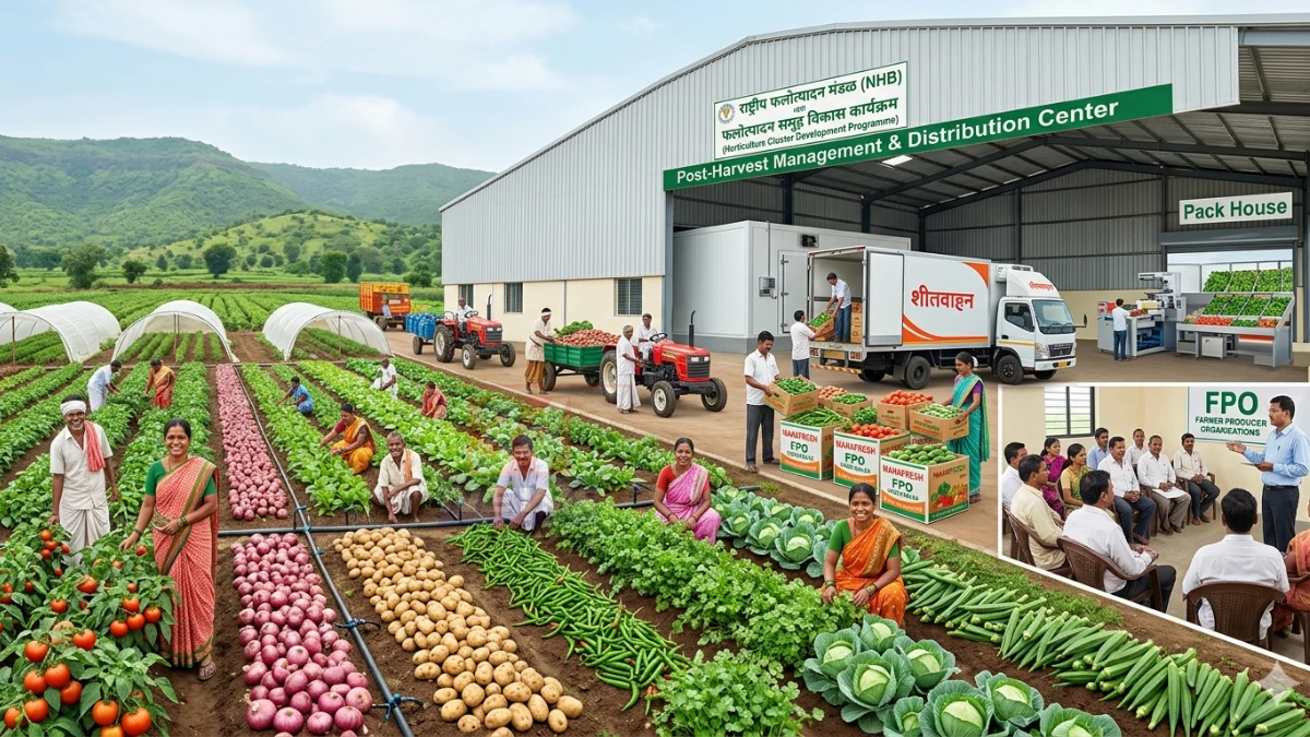 चंद्रपूर जिल्ह्यात Horticulture Cluster Scheme अंतर्गत भाजीपाला शेती व शीतगृह योजना