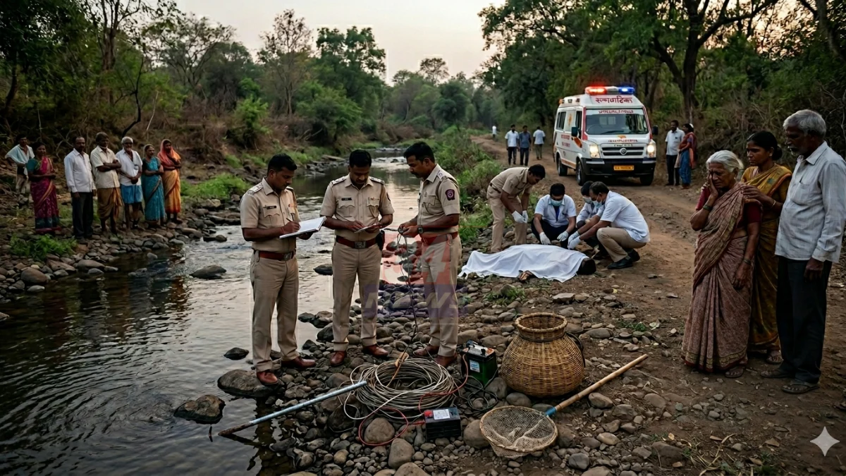 गोवरी येथे नाल्यात विद्युत करंटने मासे पकडताना तरुणाचा मृत्यू, Gowari Electrocution Death