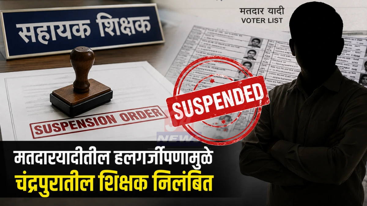 चंद्रपूर जिल्हाधिकारी कार्यालय, मतदारयादी कामात हलगर्जीपणामुळे शिक्षक निलंबित | Teacher Suspended Chandrapur